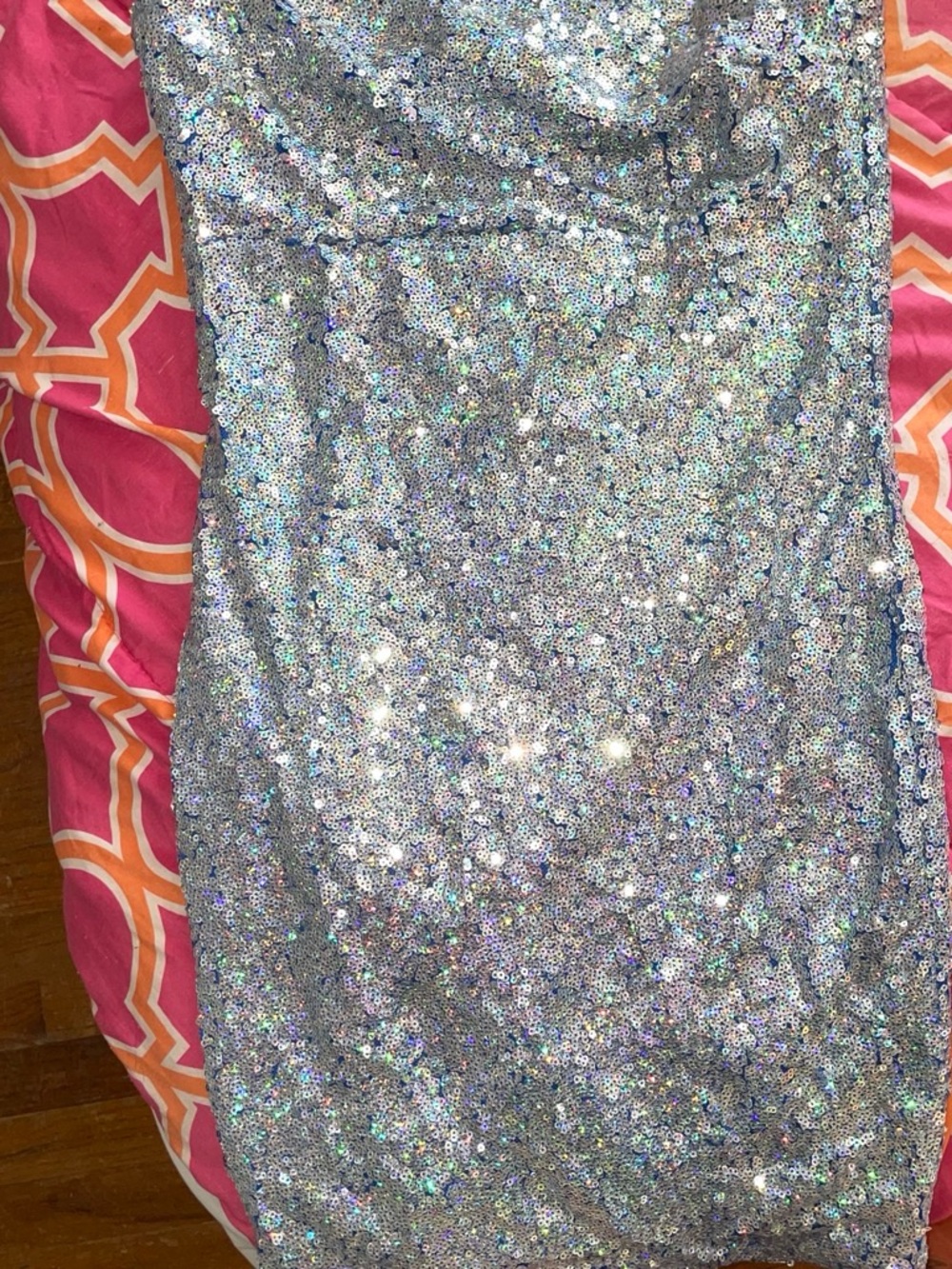 Charlotte Russe Silver Sequin Mini Dress